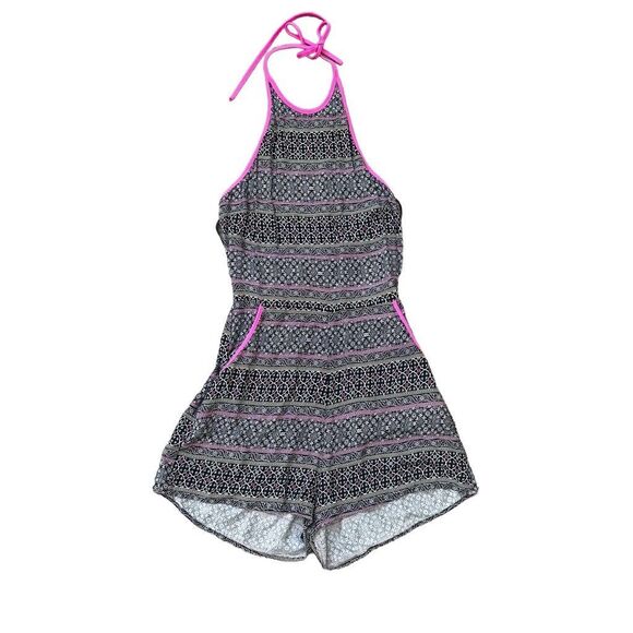 Mink Pink black and pink halter short romper - Picture 1 of 13